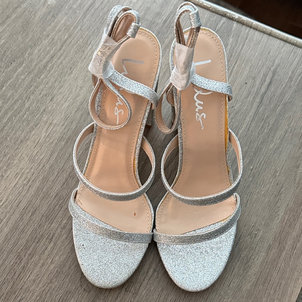 Lulu's Sparkling Silver Strappy Heels